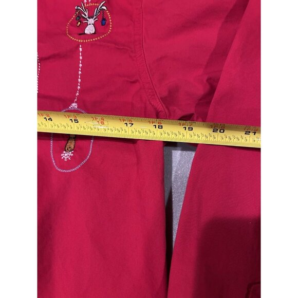 Vtg Basic Editions Button Front‎ Christmas Shirt Reindeer Ornaments Holly Small - Picture 9 of 10